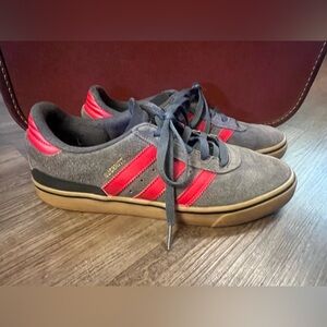 Adidas Shoes Mens‎ 9 Busenitz Vulc Skateboarding Low Sneakers F37887 Gray Red